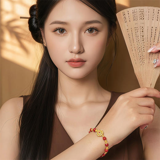 足金八宝罗盘可转动南红手串【按克计价黄金2】MEMORA诗普琳GB321102【线上专供】 商品图1