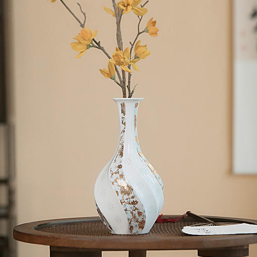 富玉呈祥丨富玉玲珑景德镇陶瓷花瓶摆件客厅插花餐桌玄关轻奢高级感2026新款 商品图0