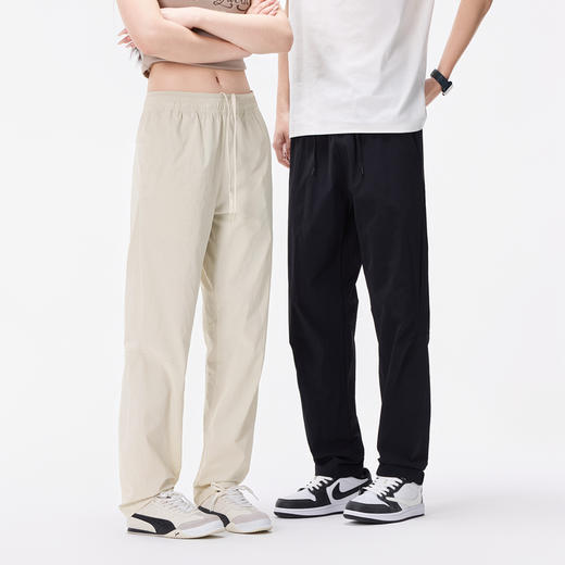 LUCKY DEER幸运鹿2026新款冰丝垂感情侣夏季薄款直筒裤男女运动休闲长裤 商品图1