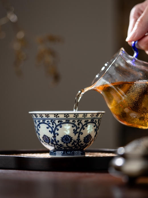 富玉窑丨富玉景德镇青花玲珑主人杯高档个人专用陶瓷泡茶杯单杯高端压手杯 商品图5