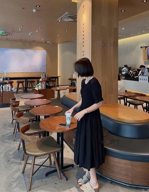 聆风私语“黑底繁星”！法式文艺复古连衣裙 商品图8