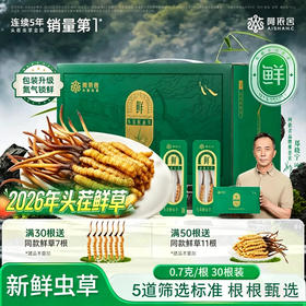 现在下单加送1根【2026年鲜草现货】阿依舍头茬新鲜冬虫夏草礼盒
