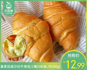 巢麦田咸沙拉牛角包/1箱(6枚装，约360g)生产日期：5月23日