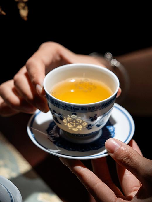 富玉窑 | 富玉陶瓷景德镇青花玲珑瓷盖碗茶具套装家用2026新款高端茶壶泡茶 商品图6