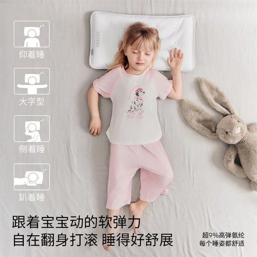 【宝宝服饰】嫚熙儿童家居服套装森氧冰奶皮睡衣套装夏短袖空调服 商品图3