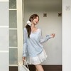 清透春日~呼吸感坑条针织系列波纹卷边长袖T恤罩衫 商品缩略图10