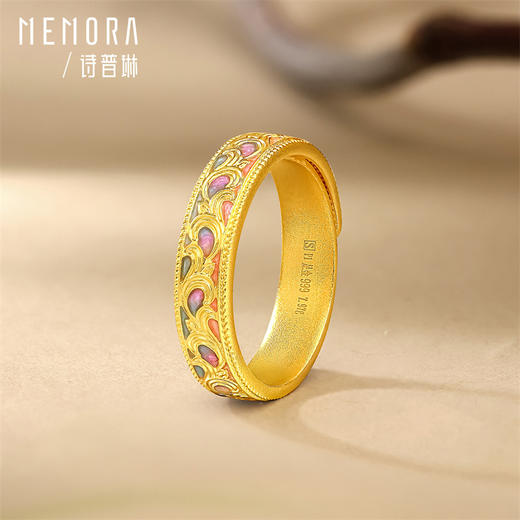 【新品首发】足金古法卷草纹情侣活口戒指【按克计价黄金2】MEMORA诗普琳GL219901、GL219902 商品图5