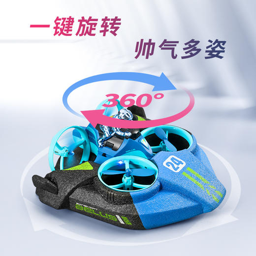 【水陆空三合一 全包围抗摔 360°旋转】六一儿童节礼物2026新款遥控飞机水上玩具车 商品图4