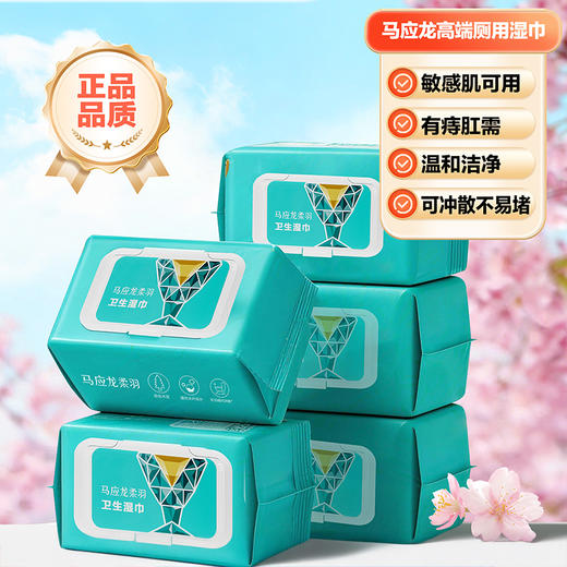 【超值5包装】马应龙柔羽 高端卫生湿巾 马应龙健康研究院出品 纯净配方 敏感肌可用 商品图1