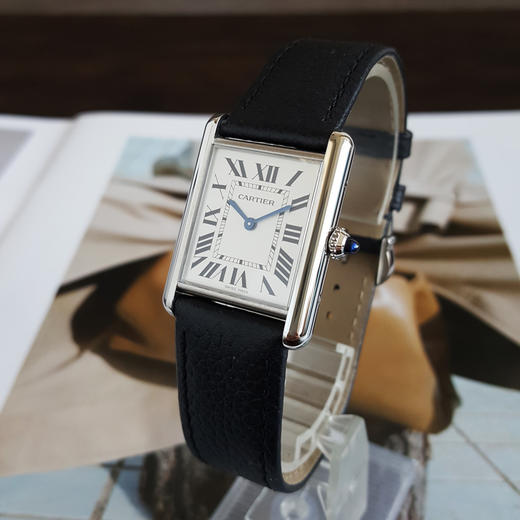 【95新】Cartier卡地亚WSTA0041石英机芯25*33mm （女款）坦克系列精钢090526NJS19 商品图2
