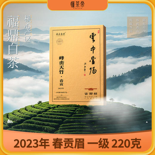 懂茶帝福鼎白茶高山贡眉云雾管阳村官甄选2023年贡眉220g礼盒装 商品图0
