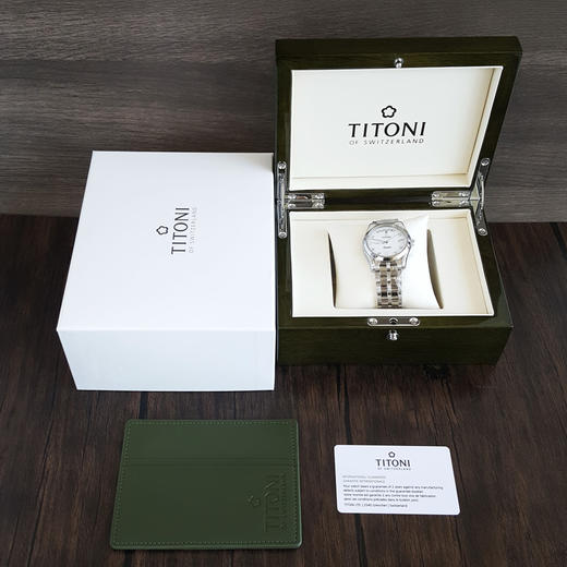 【全新】TITONI 梅花93808 S-063自动机械机芯日期显示镶水钻双钻39MM（男款）Airmaster 空中霸王系列精钢170426NJ12 商品图1