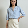 Aimi立领亚麻衬衫|小立领+半开V领设计，拉长颈线，宽松版型自在又松弛 商品缩略图8