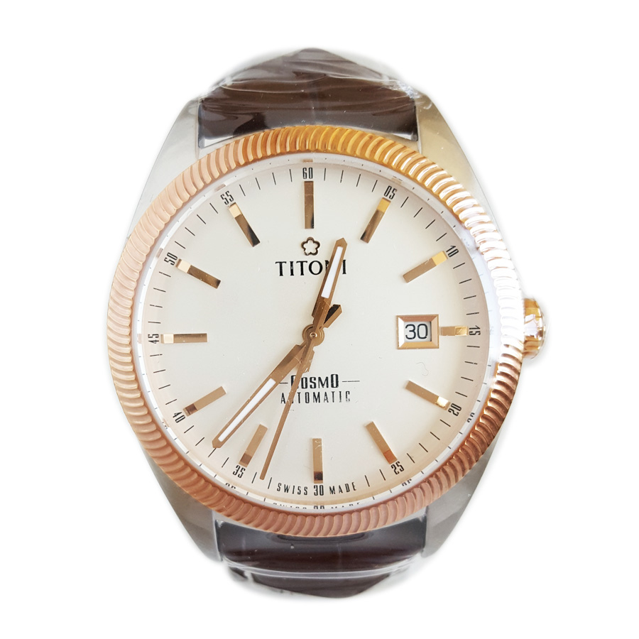 【全新】TITONI 梅花878 SRG-ST-606自动机械机芯日期显示41MM（男款）Cosmo 宇宙系列精钢/皮带170426NJ98