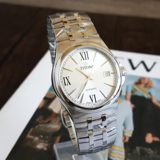 【全新】TITONI 梅花83730 S-520自动机械机芯日期显示38MM（男款）Airmaster 空中霸王系列精钢170426NJ75 商品图3