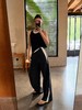 THESOONG|"奢感垂顺"100%桑蚕丝侧边条纹阔腿长裤8634 商品缩略图0