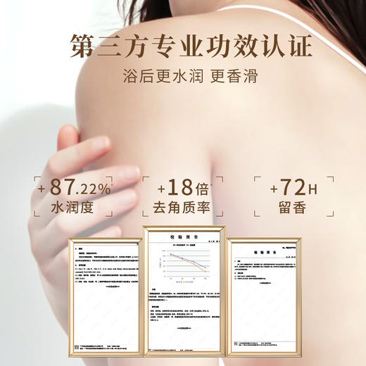 【遇见丝滑肌肤】白引力果酸焕亮香氛沐浴露 13大专利加持，8重果酸酶全身抛光，18倍滑走粗糙暗沉肌 保湿+72H留香+去角质功效报告，见证肌肤初生感 330g/瓶 商品图4