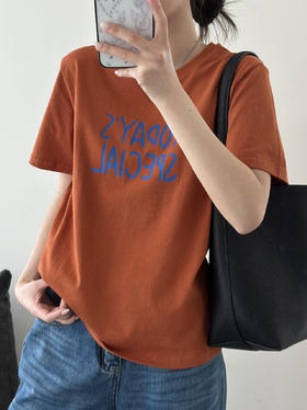 下单72h发货！isabelle marran 美式显白夏日橙全棉短袖JS3695038