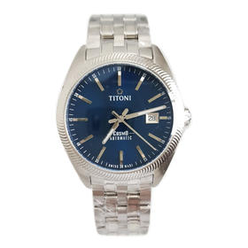 【全新】TITONI 梅花878 S-612自动机械机芯日期显示蓝面41MM（男款）Cosmo 宇宙系列精钢170426NJ82