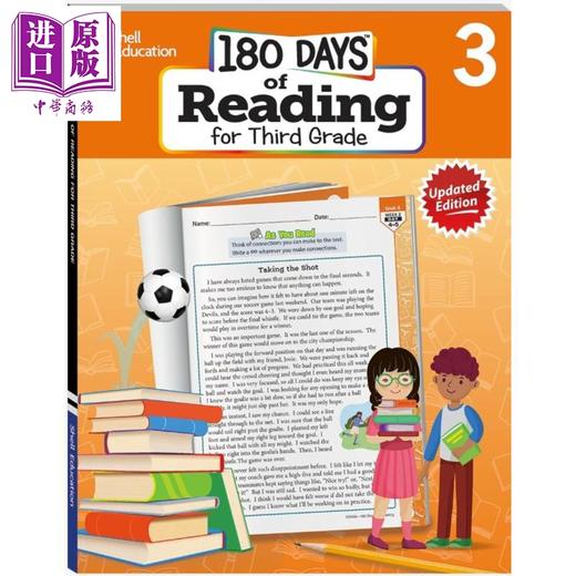 【中商原版】180 Days Reading for Third Grade 2nd Edition 180天练习册阅读系列 7年级 英文原版进口图书 课堂学习家庭教育 商品图0