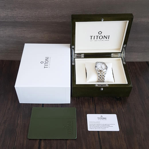 【全新】TITONI 梅花93808 S-617自动机械机芯日期显示镶条钻39MM（男款）Airmaster 空中霸王系列精钢170426NJ06 商品图1
