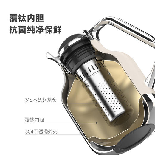 哲品 x song'tude钛壶保温壶闷茶壶钛茶漏焖茶泡茶壶不锈钢热水壶 商品图5