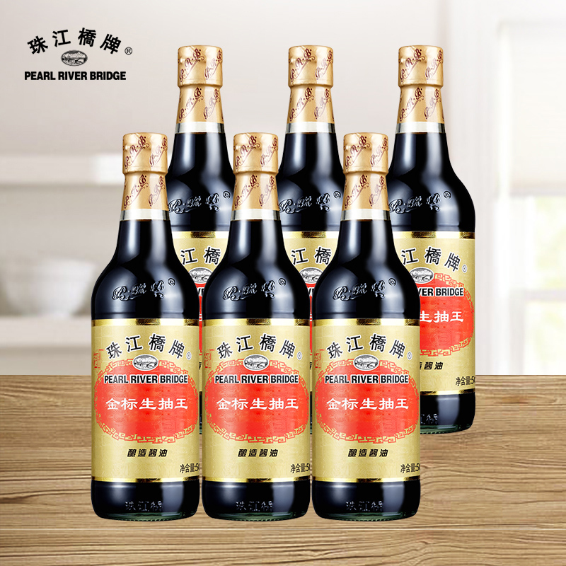 珠江桥牌 金标生抽王500mlX6瓶