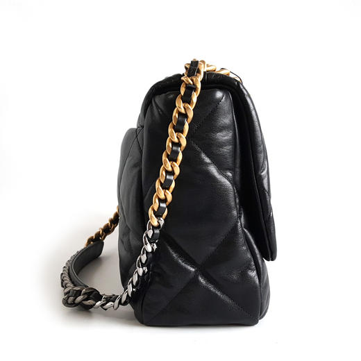 【95新】CHANEL香奈儿19bag系列AS1162 B03930 94305黑金羊皮Maxi 19Bag链条包手提单肩包女士140526AK08 商品图8