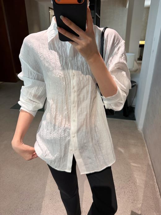 THESOONG|"垂感挺括"莱赛尔莫代尔亚麻混纺肌理感通勤衬衫8728 商品图4
