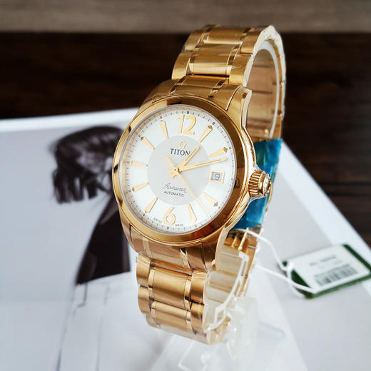 【全新】TITONI 梅花83933 G-323自动机械机芯日期显示38MM（男款）Airmaster 空中霸王系列镀金170426NJ09 商品图2