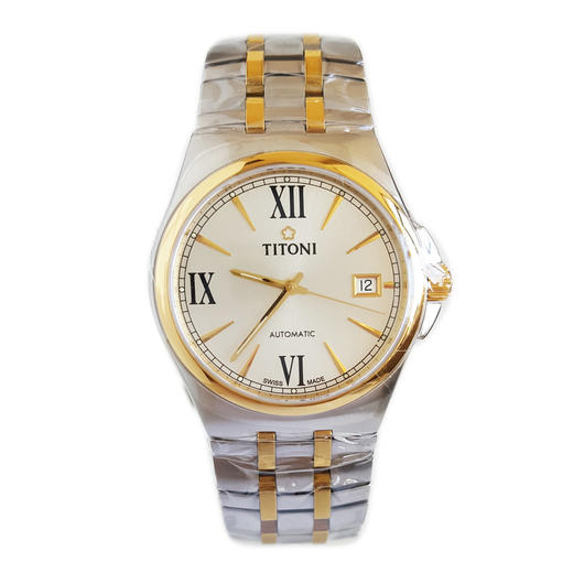 【全新】TITONI 梅花83730 SY-520自动机械机芯日期显示38MM（男款）Airmaster 空中霸王系列间金170426NJ123 商品图0