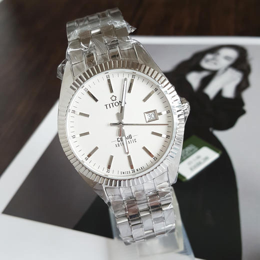 【全新】TITONI 梅花879 S-606自动机械机芯日期显示41MM（男款）Cosmo 宇宙系列精钢170426NJ100 商品图4