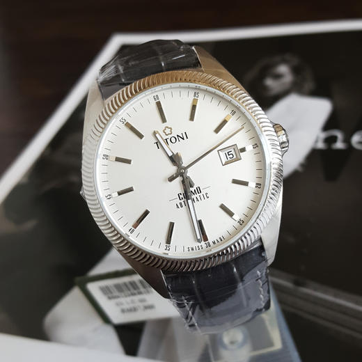 【全新】TITONI 梅花878 S-ST-606自动机械机芯日期显示41MM（男款）Cosmo 宇宙系列精钢/皮带170426NJ91 商品图4