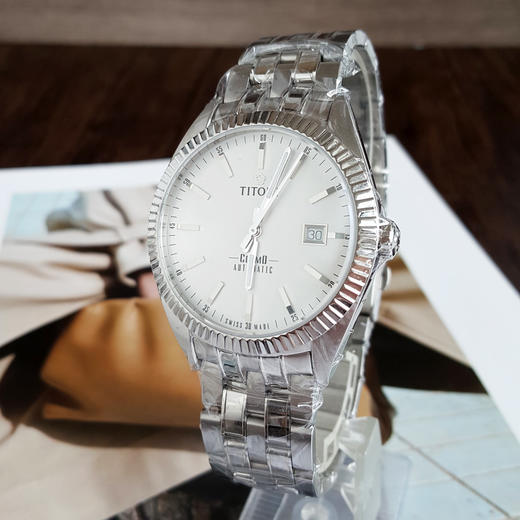 【全新】TITONI 梅花879 S-606自动机械机芯日期显示41MM（男款）Cosmo 宇宙系列精钢170426NJ100 商品图2
