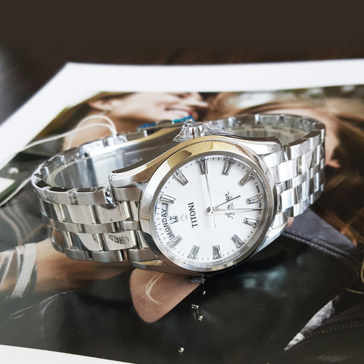 【全新】TITONI 梅花93808 S-617自动机械机芯日期显示镶条钻39MM（男款）Airmaster 空中霸王系列精钢170426NJ06 商品图5