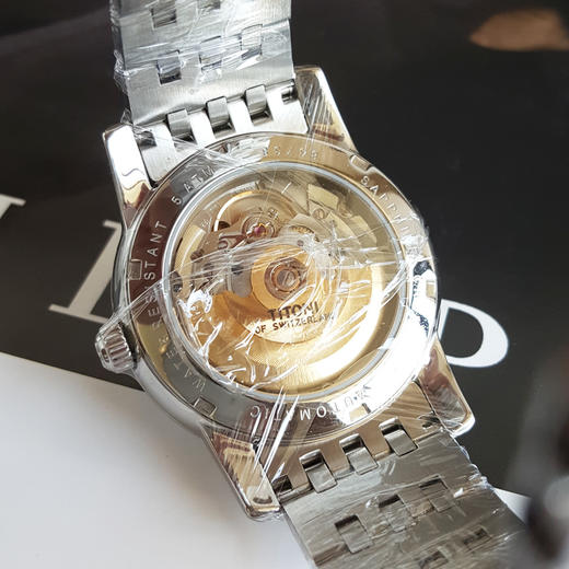 【全新】TITONI 梅花83738 S-DB-369自动机械机芯日期显示透明表背表圈水钻39MM（男款）Space Star 天星系列精钢/皮带170426NJ83 商品图7