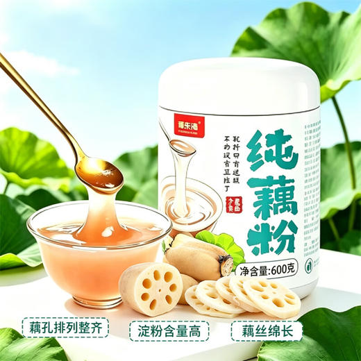 福东海 纯藕粉600克 七孔红花藕红枣藕粉术后中老年早餐代餐 商品图1