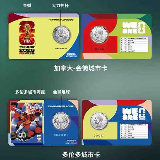 官方发行！2026年美加墨世界杯纪念币！一套三枚！城市卡！ 商品图4