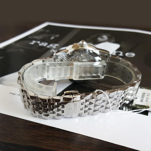 【全新】TITONI 梅花83738 S-DB-369自动机械机芯日期显示透明表背表圈水钻39MM（男款）Space Star 天星系列精钢/皮带170426NJ83 商品图6