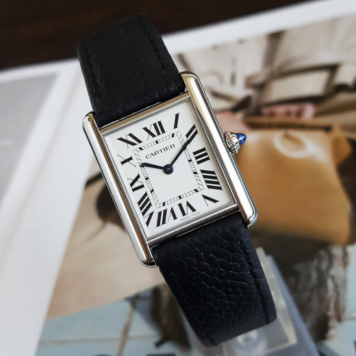 【95新】Cartier卡地亚WSTA0041石英机芯25*33mm （女款）坦克系列精钢090526NJS19 商品图4