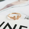【95新】Tiffany & Co.蒂芙尼T系列玫瑰金镶钻双T开口线圈戒指52号女士070526NJS13 商品缩略图3