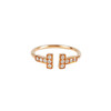 【95新】Tiffany & Co.蒂芙尼T系列玫瑰金镶钻双T开口线圈戒指52号女士070526NJS13 商品缩略图0