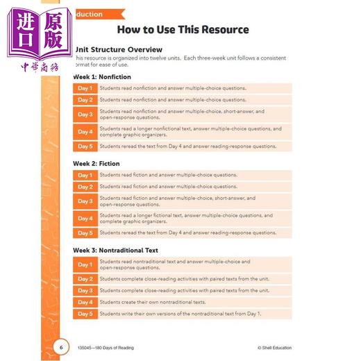 【中商原版】180 Days Reading for Third Grade 2nd Edition 180天练习册阅读系列 7年级 英文原版进口图书 课堂学习家庭教育 商品图1