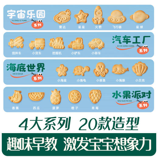 26年上架【61元专区饼干组合】英氏忆小口小软饼*2+宇宙乐园饼干+水果派对饼干+汽车工厂饼干尝鲜装+送61童趣礼包（内含6件） 商品图2