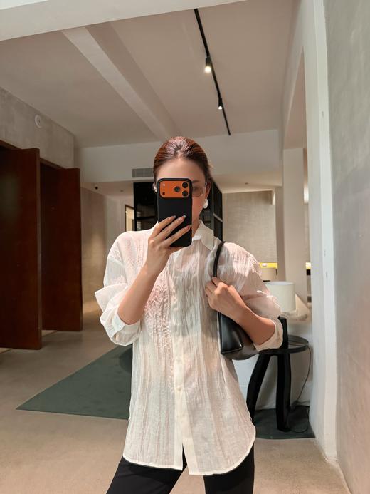 THESOONG|"垂感挺括"莱赛尔莫代尔亚麻混纺肌理感通勤衬衫8728 商品图1
