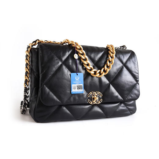 【95新】CHANEL香奈儿19bag系列AS1162 B03930 94305黑金羊皮Maxi 19Bag链条包手提单肩包女士140526AK08 商品图3