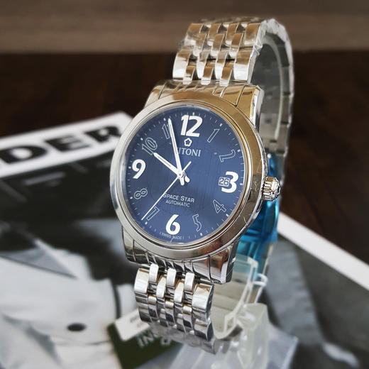 【全新】TITONI 梅花83738 S-369自动机械机芯日期显示透明表背39MM（男款）Space Star 天星系列精钢170426NJ96 商品图2