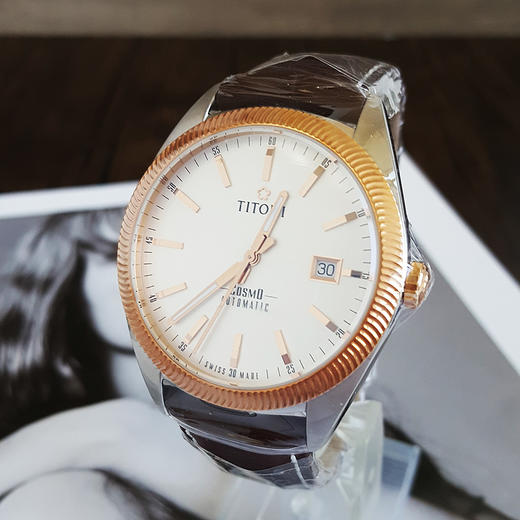 【全新】TITONI 梅花878 SRG-ST-606自动机械机芯日期显示41MM（男款）Cosmo 宇宙系列精钢/皮带170426NJ98 商品图2