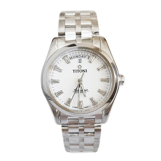 【全新】TITONI 梅花93808 S-617自动机械机芯日期显示镶条钻39MM（男款）Airmaster 空中霸王系列精钢170426NJ06 商品图0