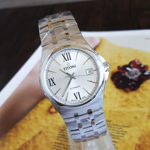 【全新】TITONI 梅花83730 S-520自动机械机芯日期显示38MM（男款）Airmaster 空中霸王系列精钢170426NJ75 商品图4